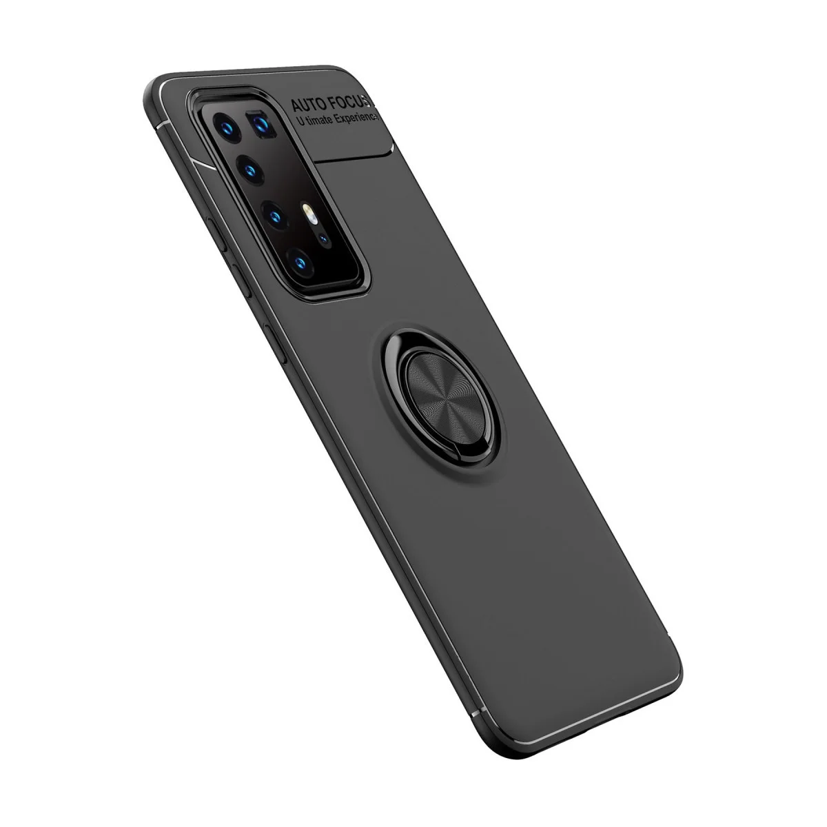 P40 Pro Kılıf Range Yüzüklü Silikon - Siyah