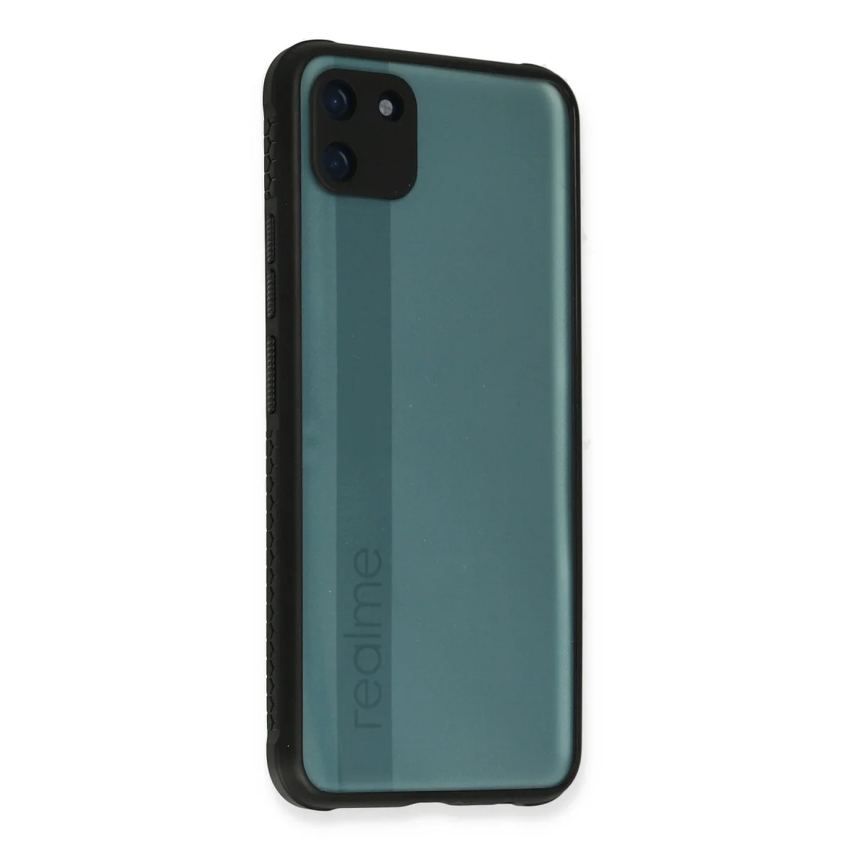 Realme C11 Kılıf Miami Şeffaf Silikon - Siyah