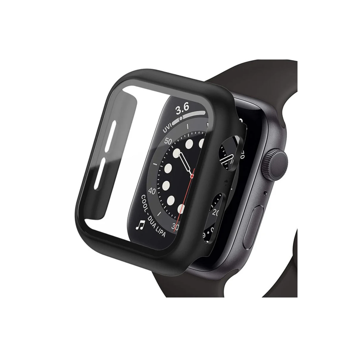 Watch Ultra 49mm Camlı Kasa Ekran Koruyucu - Siyah