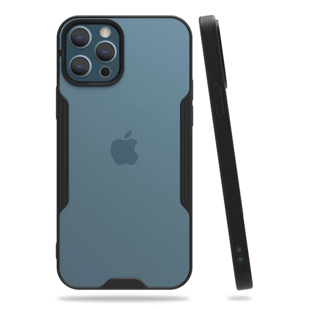 iPhone 12 Pro Max Kılıf Platin Silikon - Siyah