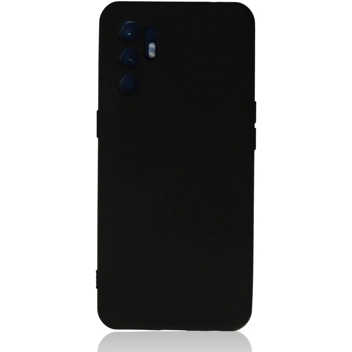 Reno 6 Kılıf Nano içi Kadife Silikon - Siyah