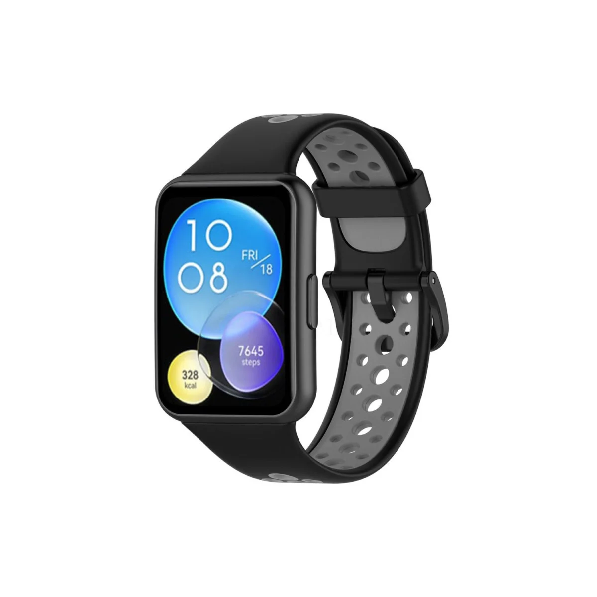 Watch Fit 2 Spor Delikli Kordon - Siyah-Gri