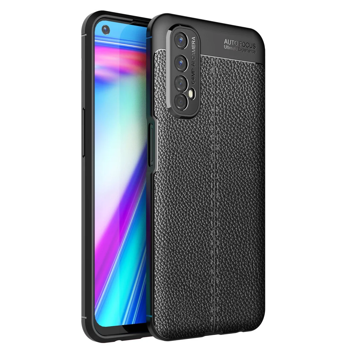 Realme 7 Kılıf Auto Focus Kapak - Siyah