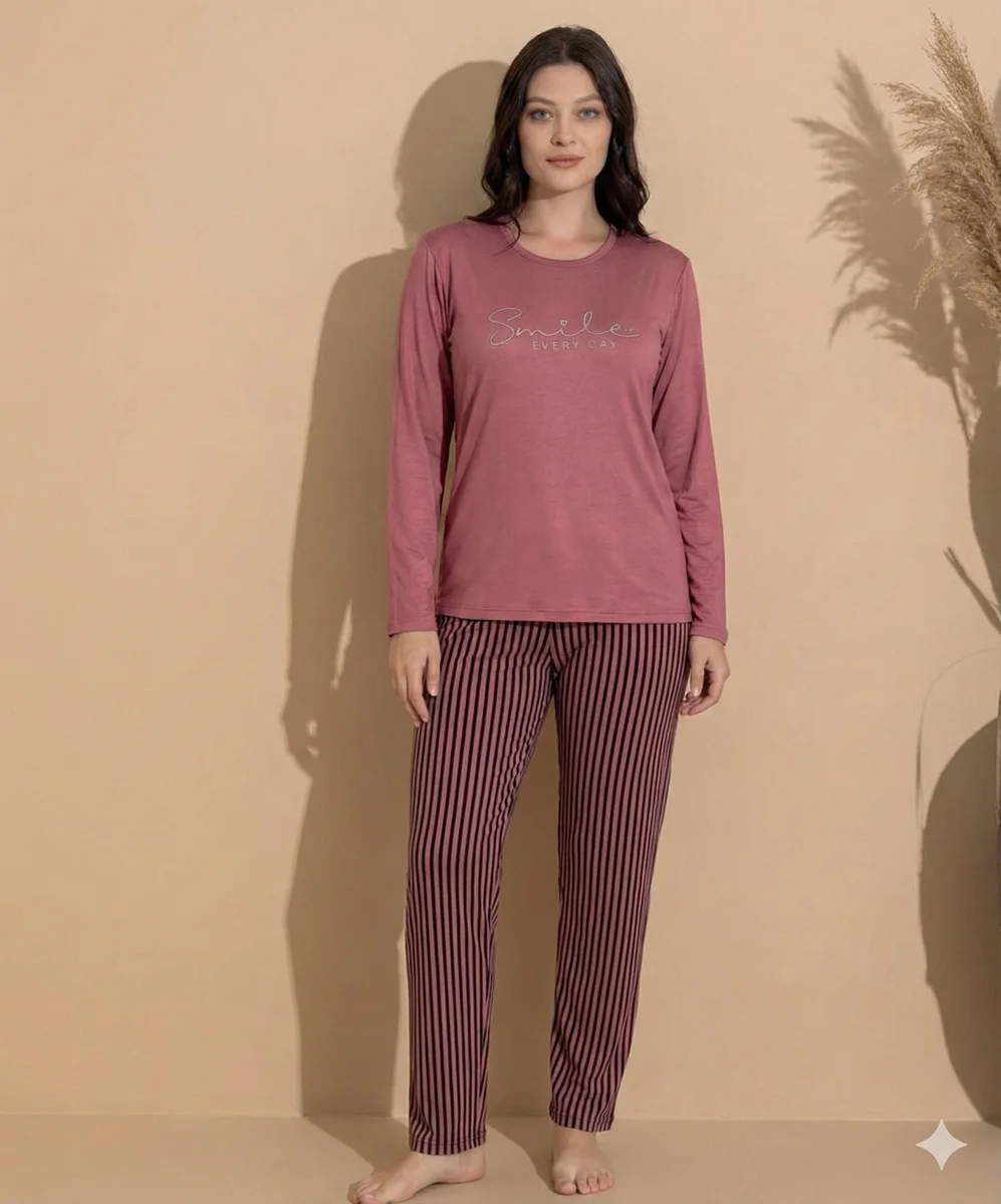 Boyraz 20688 Kadın Milan Uzun Kol Pijama Takımı