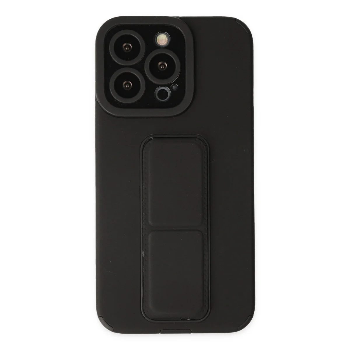 iPhone 14 Pro Kılıf Mega Standlı Silikon - Siyah