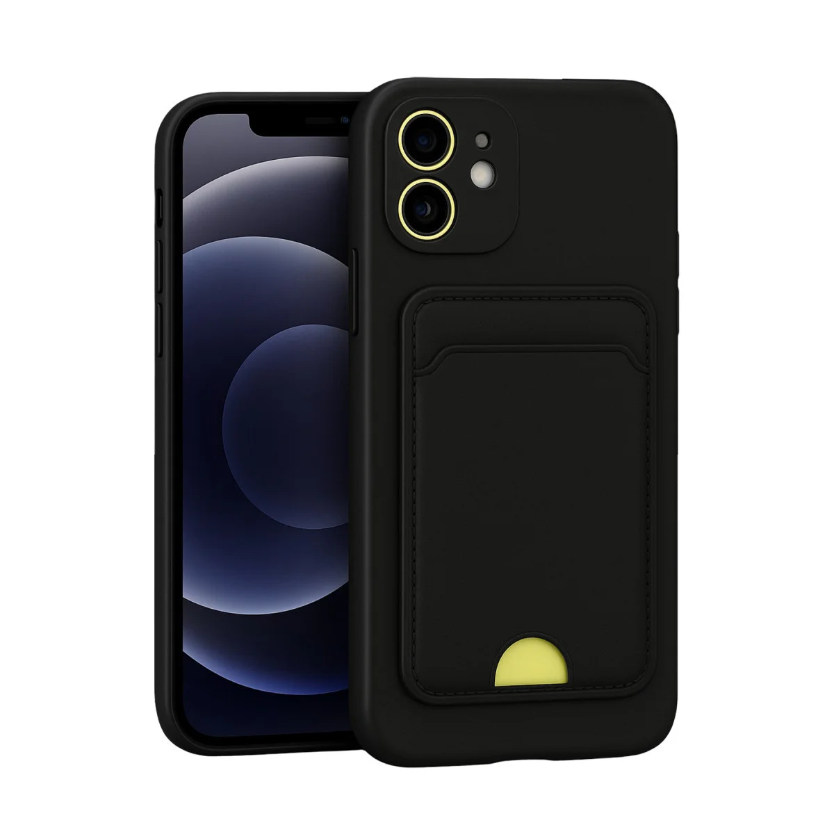 iPhone 11 Kılıf Kelvin Kartvizitli Silikon - Siyah