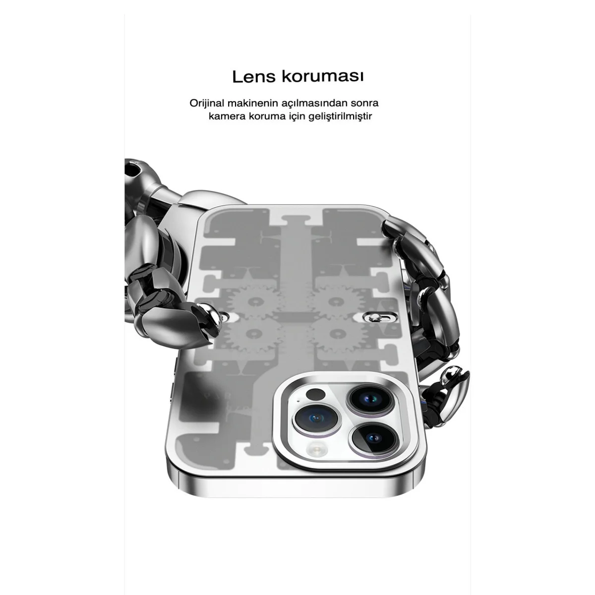 iPhone 13 Pro Max Kılıf Mekanik Bumper Kapak - Siyah