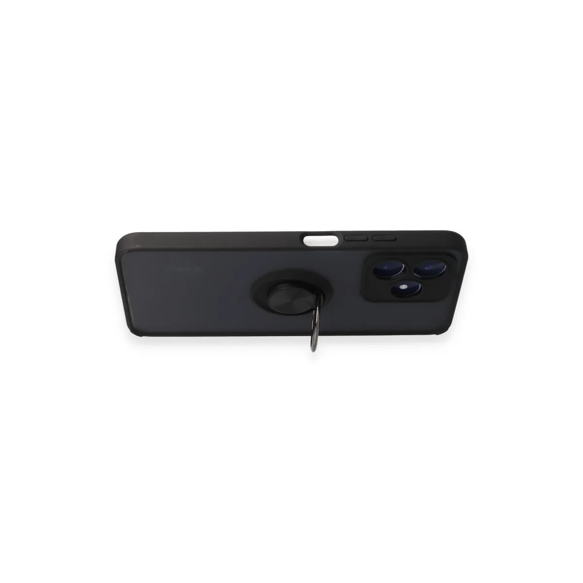 Realme C53 Kılıf Montreal Yüzüklü Silikon Kapak - Siyah
