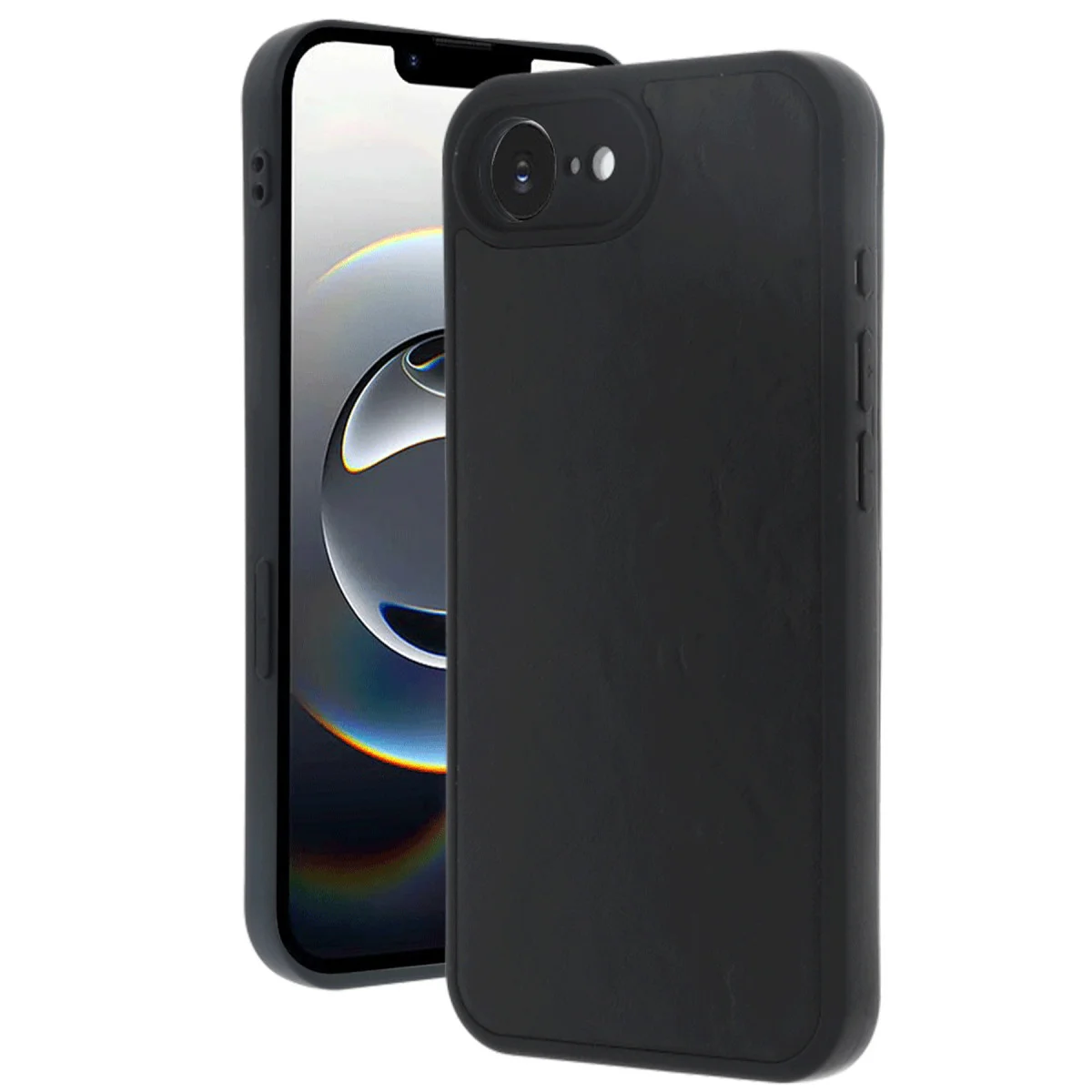 iPhone 16E Kılıf Aras Deri Kapak - Siyah