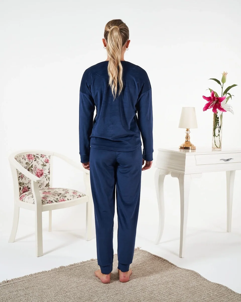 Estiva 25381 Uzun Kol Kadife Pijama Takımı