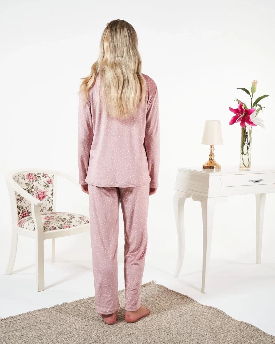 Estiva 25361 Gömlek Yaka Kadife Pijama Takımı