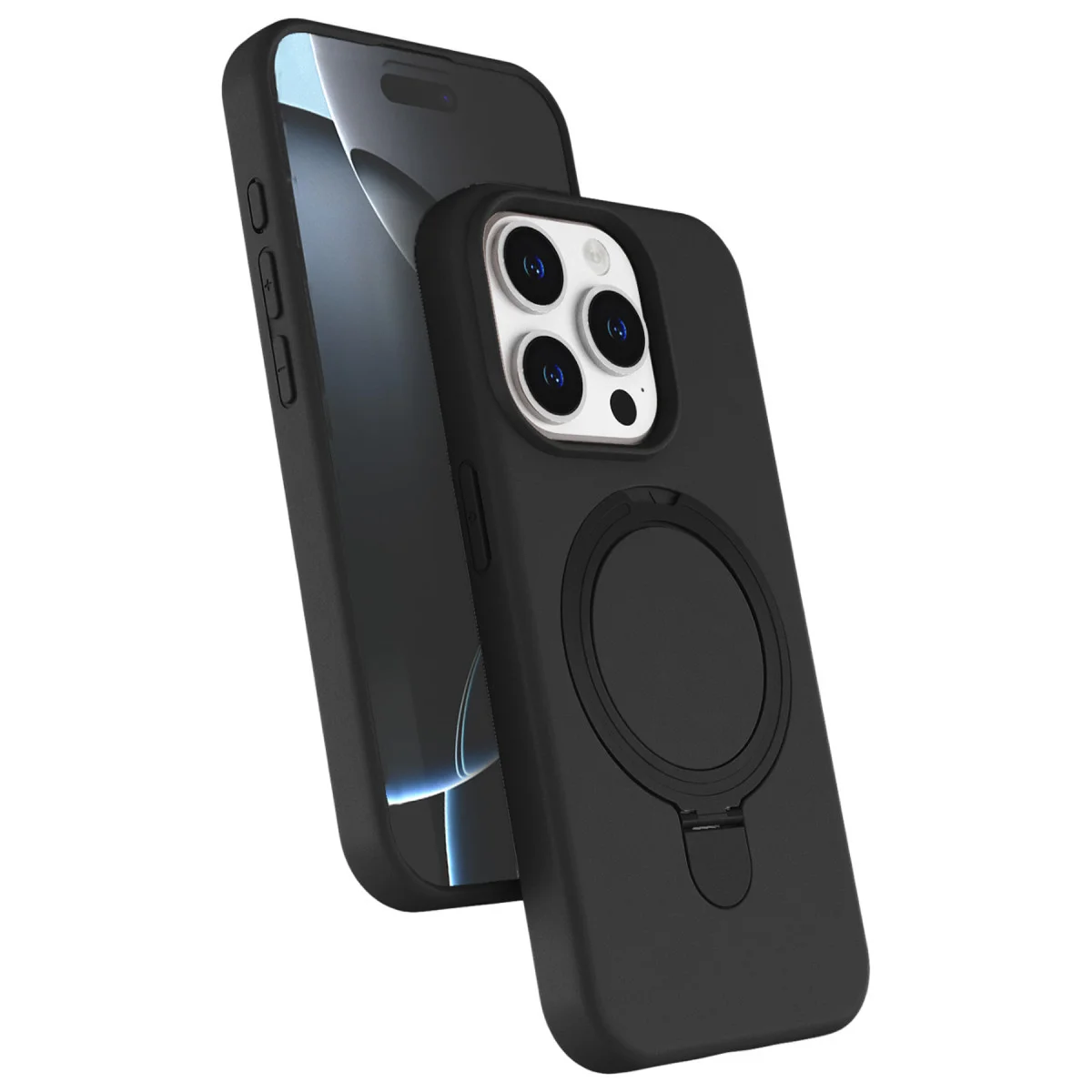 iPhone 15 Pro Max Regal Magsafe Standlı Kapak - Siyah