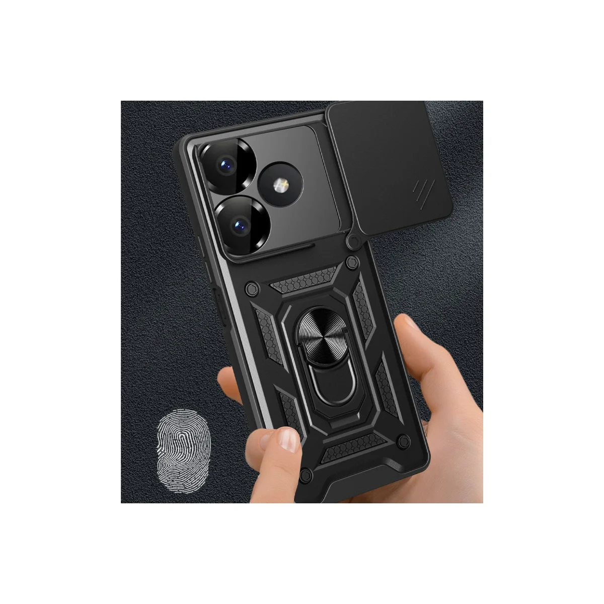 Redmi 13 4G Kılıf Pars Lens Yüzüklü Silikon - Kırmızı