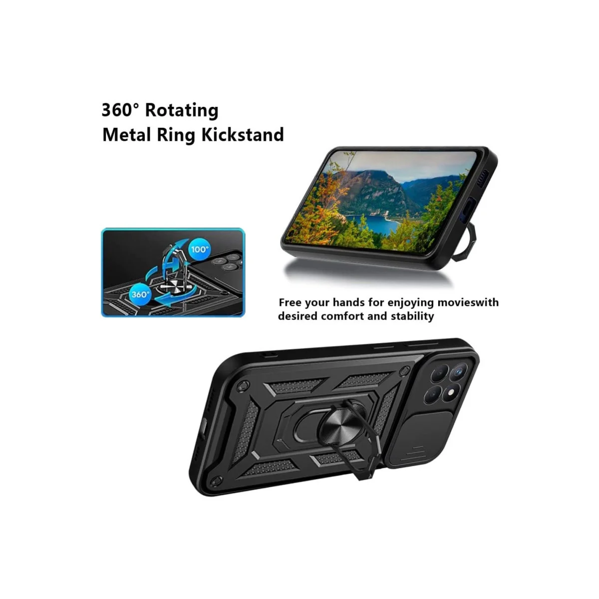 Galaxy M15 Kılıf Pars Lens Yüzüklü Silikon - Kırmızı