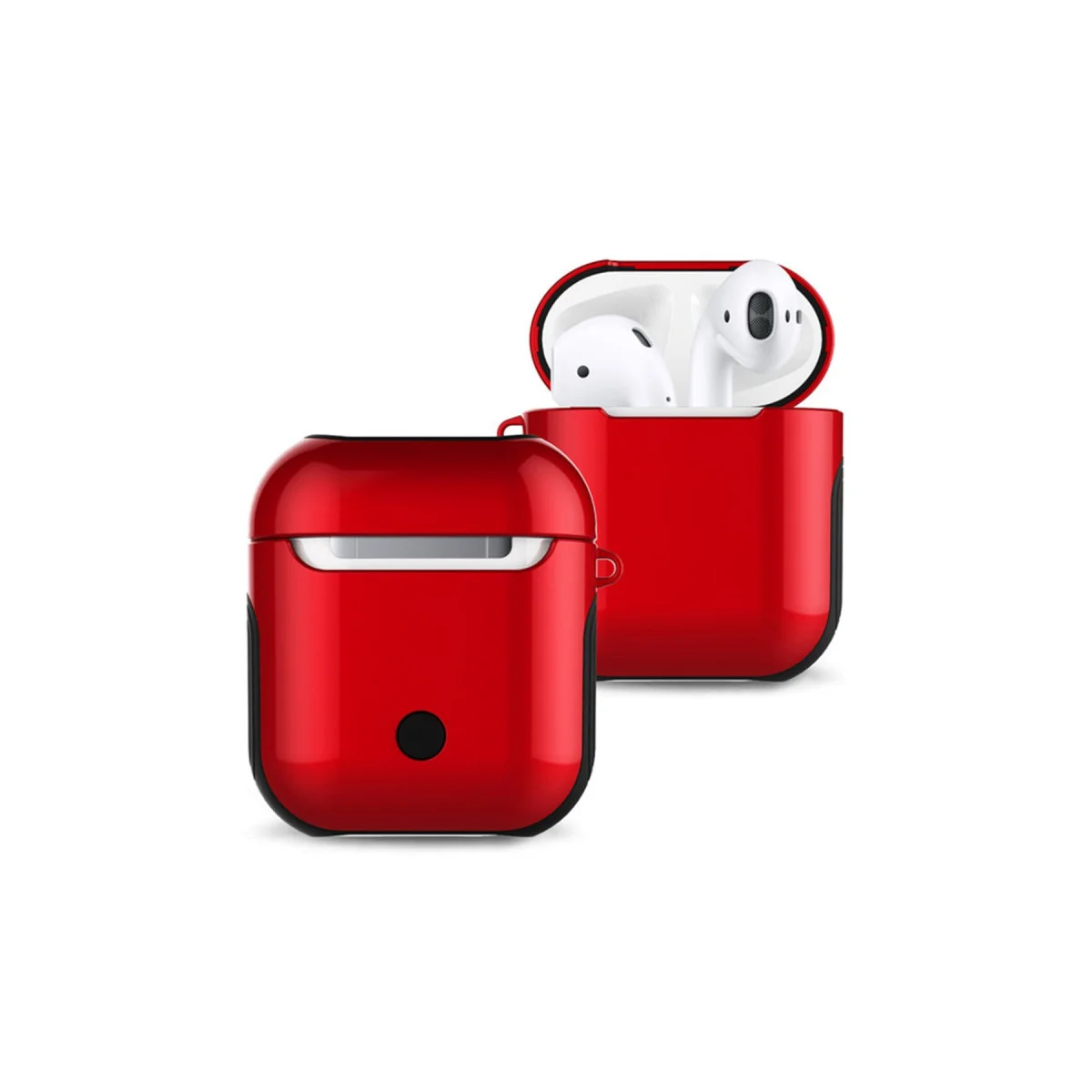 Airpods 2 (2.nesil) 3in1 Kılıf - Kırmızı