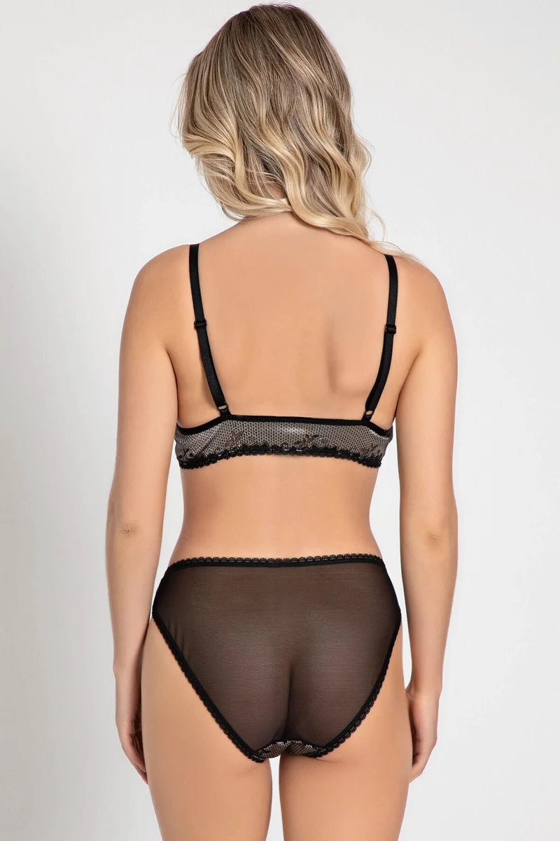 Balensiz Desteksiz Dolgusuz Dantelli Bralet Sütyen ve Slip Takım