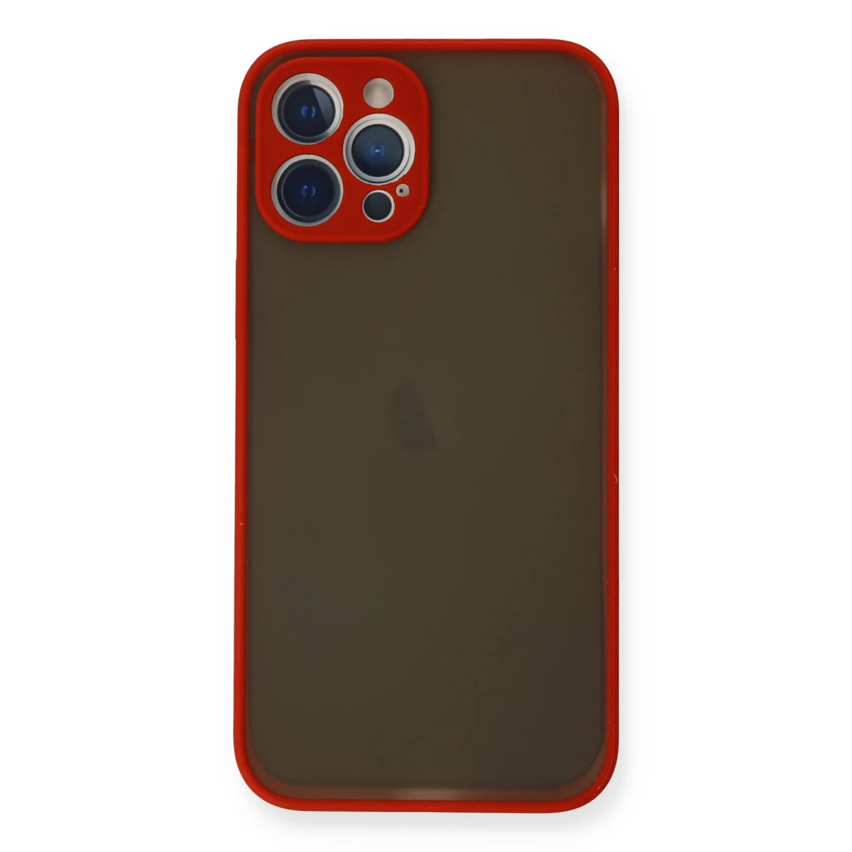iPhone 12 Pro Max Kılıf Montreal Silikon Kapak - Kırmızı