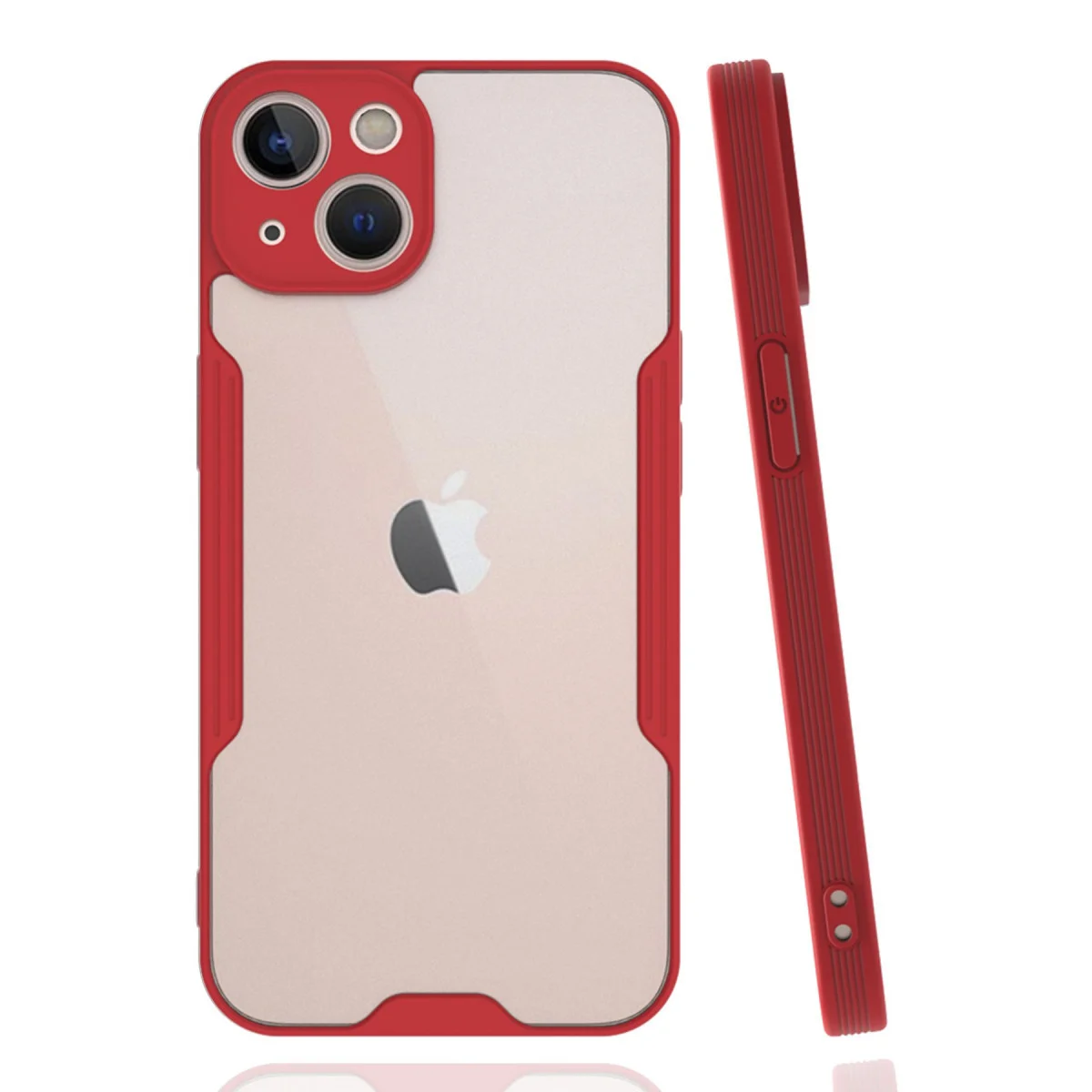iPhone 14 Plus Kılıf Platin Silikon - Kırmızı