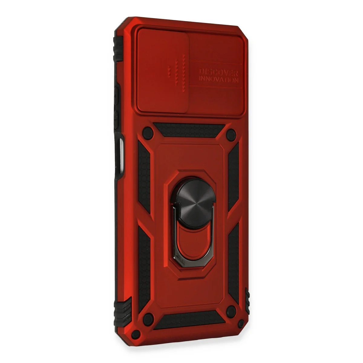 Redmi Note 10 Kılıf Pars Lens Yüzüklü Silikon - Kırmızı