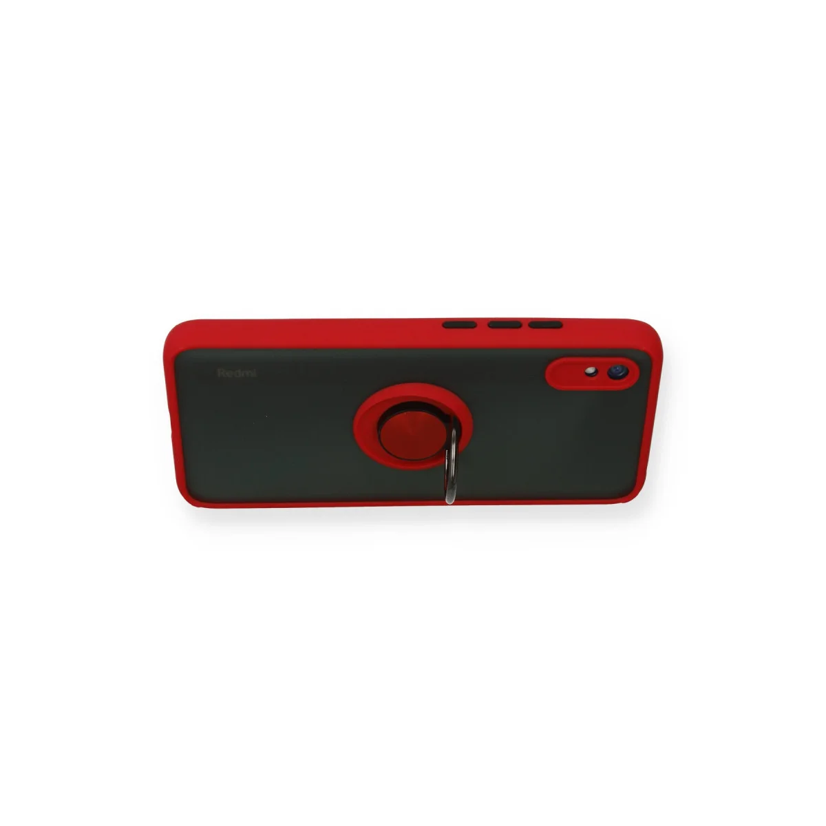 Redmi 9A Kılıf Montreal Yüzüklü Silikon Kapak - Kırmızı