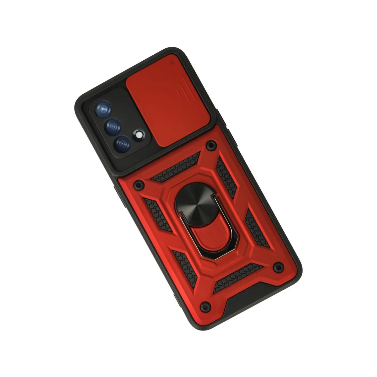 A74 4G Kılıf Pars Lens Yüzüklü Silikon - Kırmızı