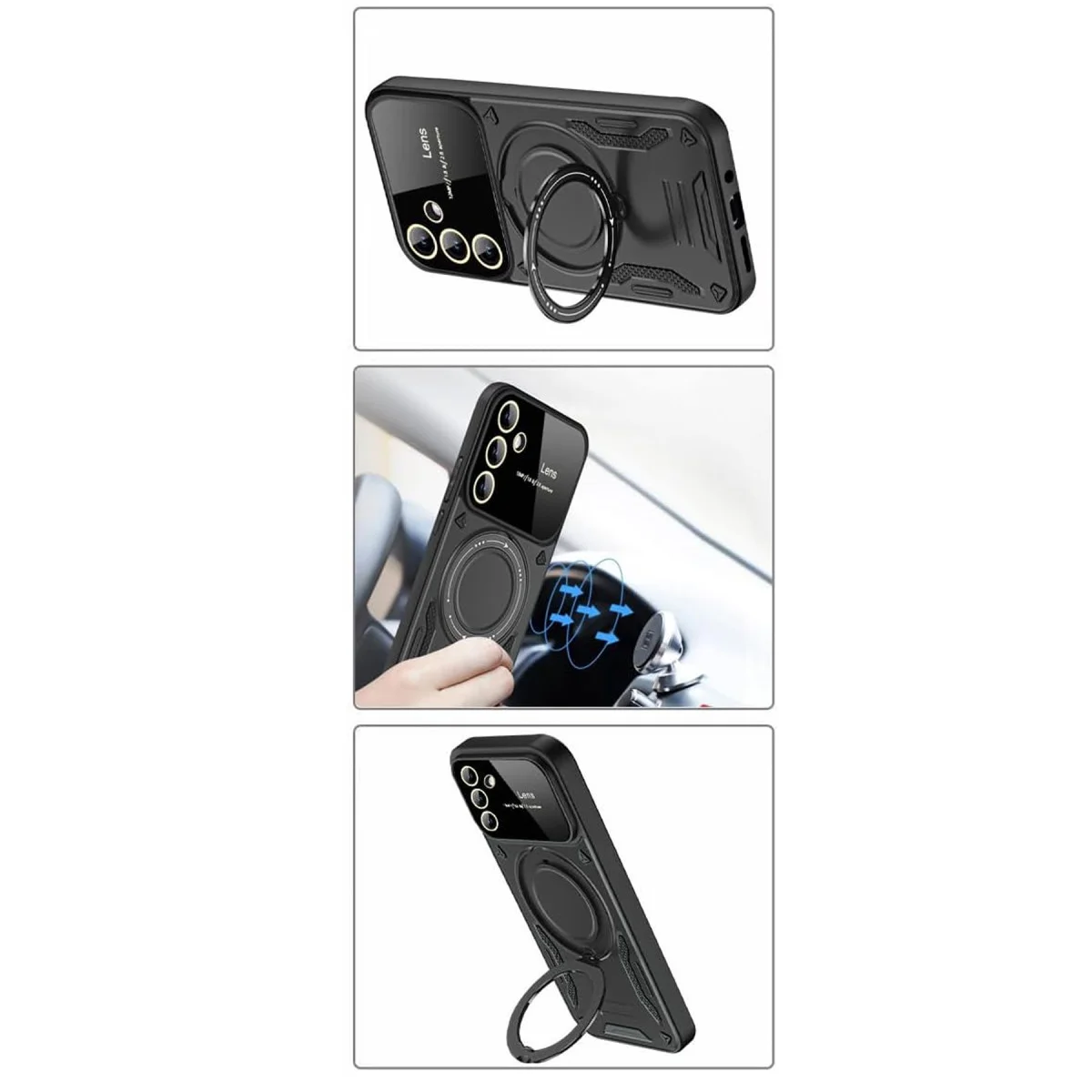 Galaxy S24 FE Kılıf Joy Lens Standlı Kapak - Kırmızı