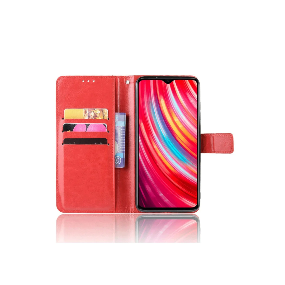 Redmi Note 8 Pro Kılıf Trend S Plus Kapaklı Kılıf - Kırmızı