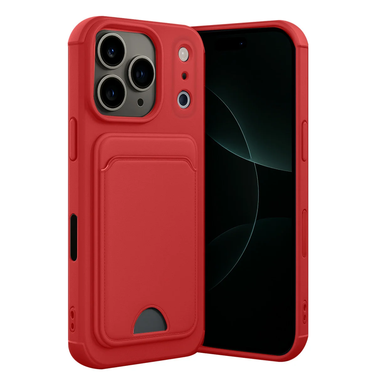 iPhone 17 Pro Max Kelvin Kartvizitli Silikon - Kırmızı