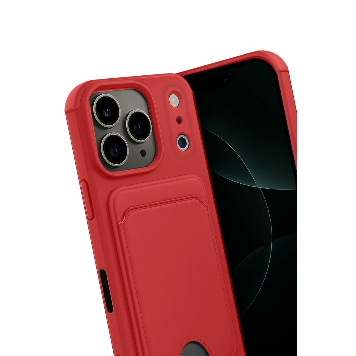 iPhone 17 Pro Max Kelvin Kartvizitli Silikon - Kırmızı
