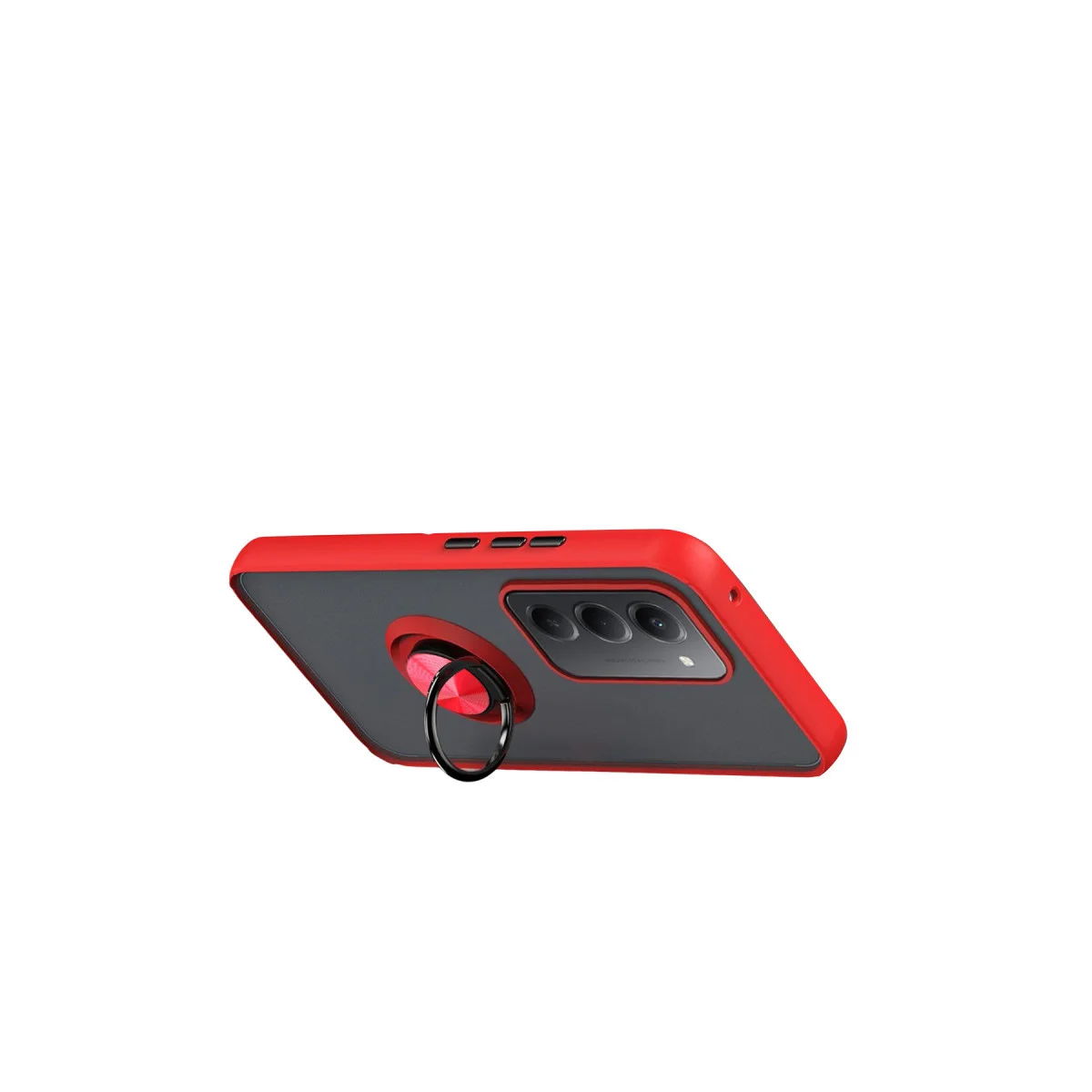 Redmi 15 4G Montreal Yüzüklü Silikon Kapak - Kırmızı
