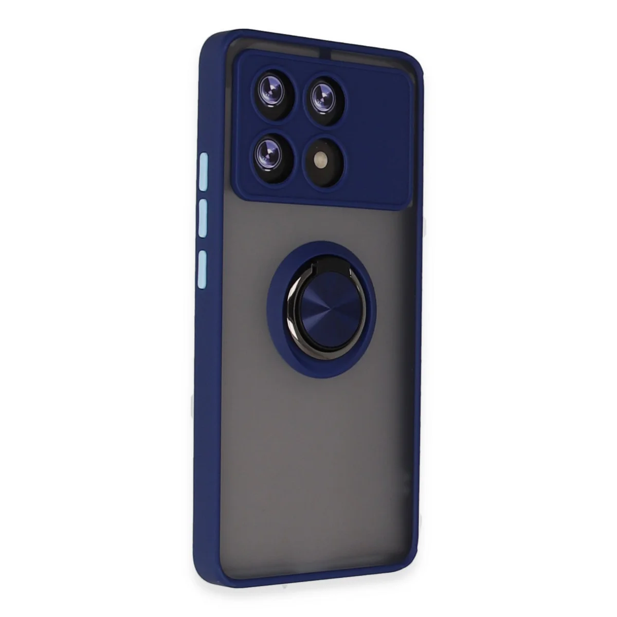 Poco X6 Pro Kılıf Montreal Yüzüklü Silikon Kapak - Lacivert