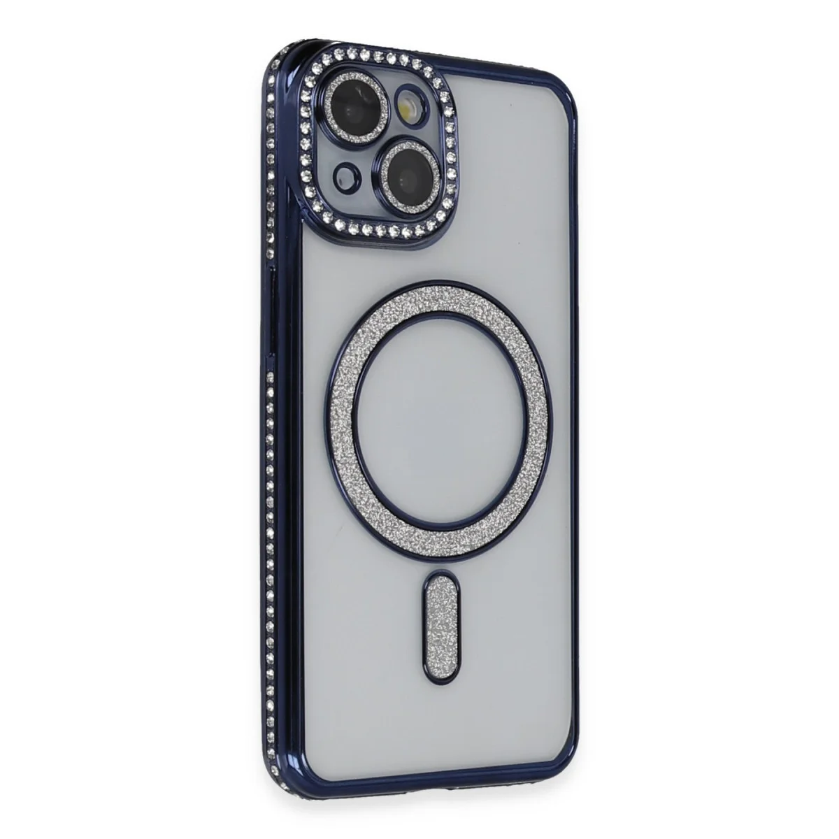 iPhone 13 Kılıf Joke Simli Magneticsafe Kılıf - Lacivert