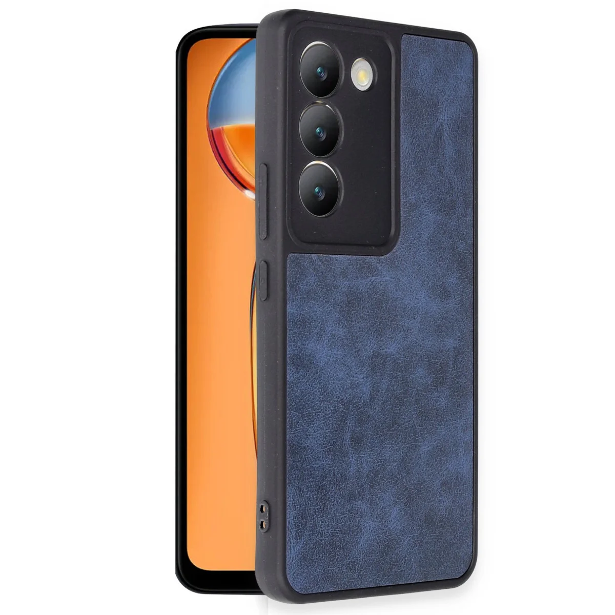 V30 Lite 4G Kılıf Aras Deri Kapak - Lacivert