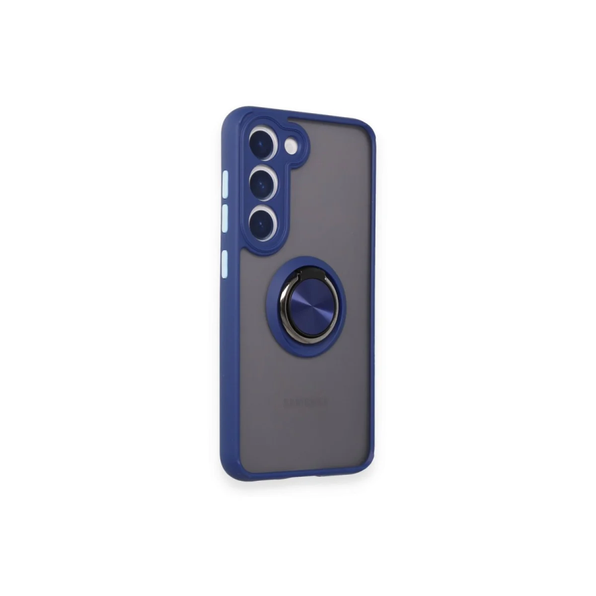 Galaxy S24 FE Kılıf Montreal Yüzüklü Silikon Kapak - Lacivert