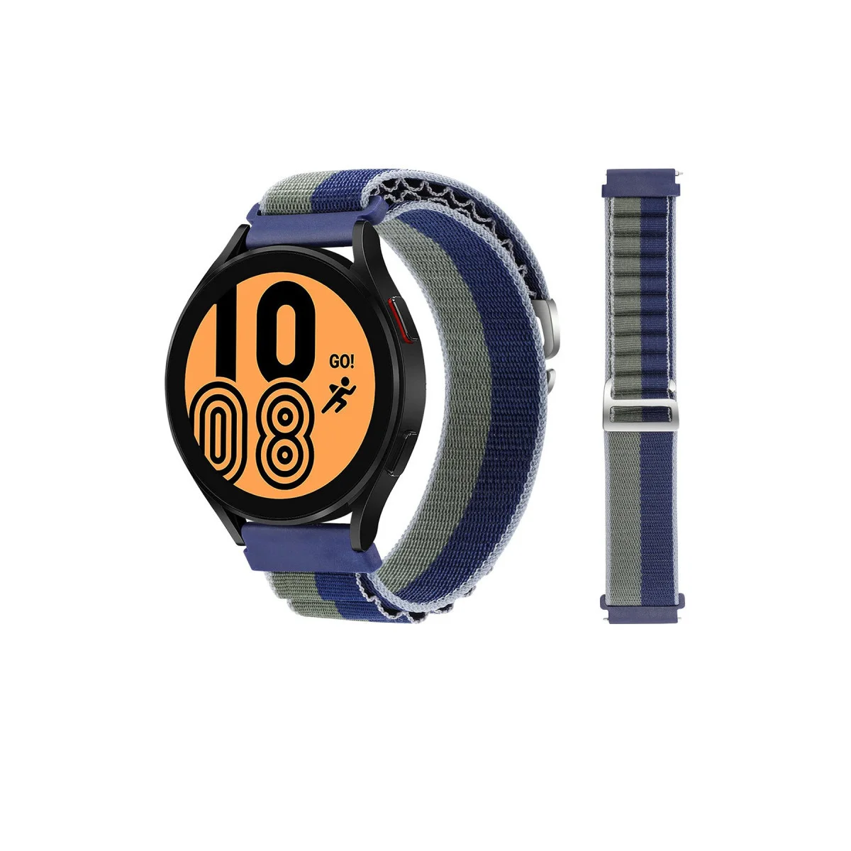 Watch 20mm KR410 Kumaş Kordon - Lacivert-Yeşil