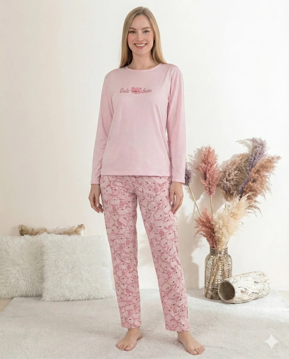 Boyraz 0258 Kadın Sandy Soft Uzun Kol Pijama Takımı
