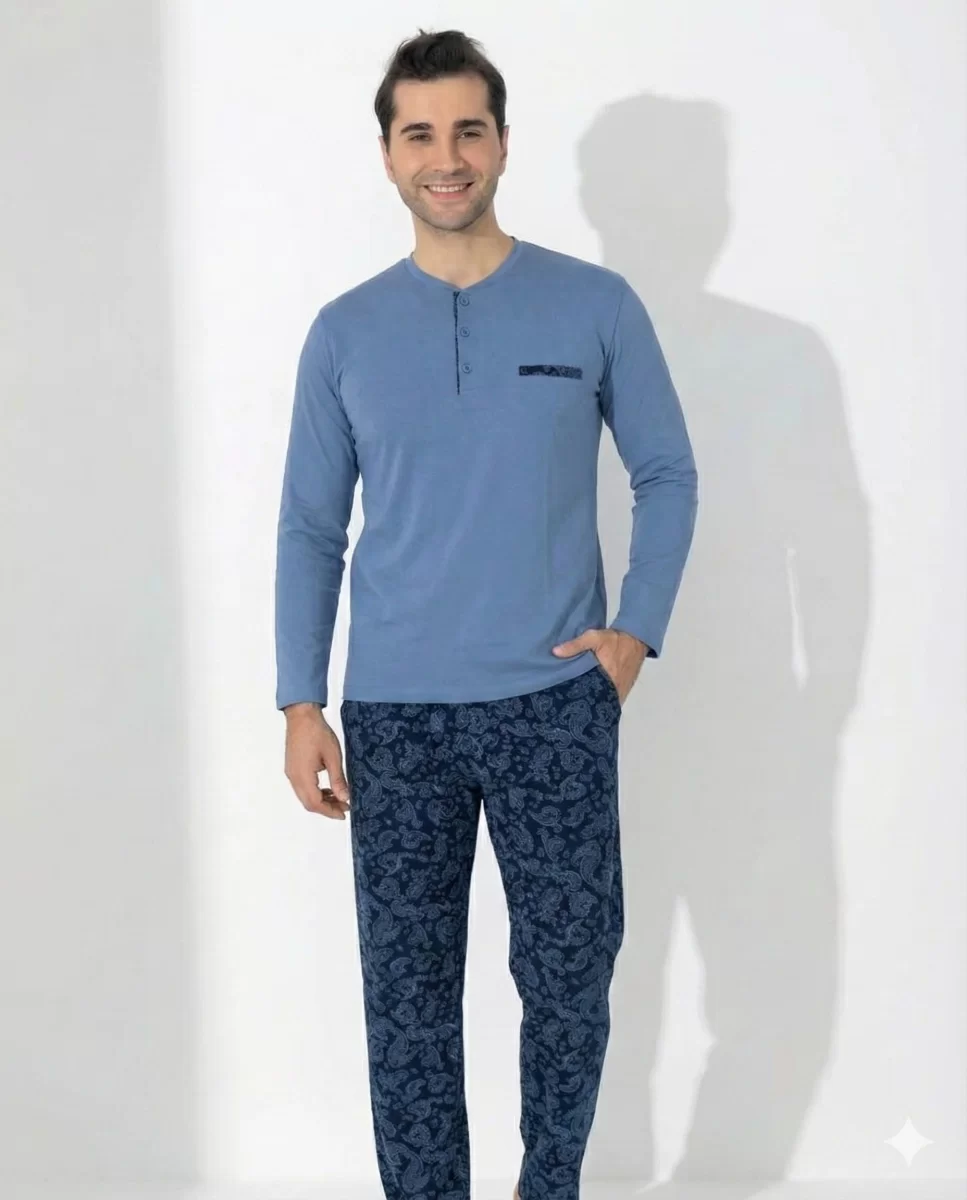 Boyraz 0403 Erkek Uzun Kol Pijama Takımı
