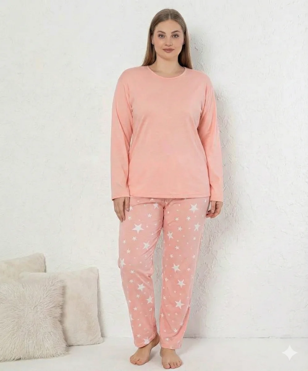 Boyraz 0284 Kadın Sandy Battal Uzun Kol Pijama Takımı