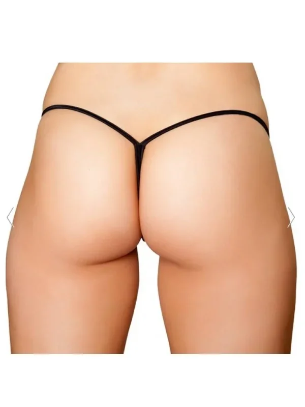 Fantezi Siyah Lame String Tanga