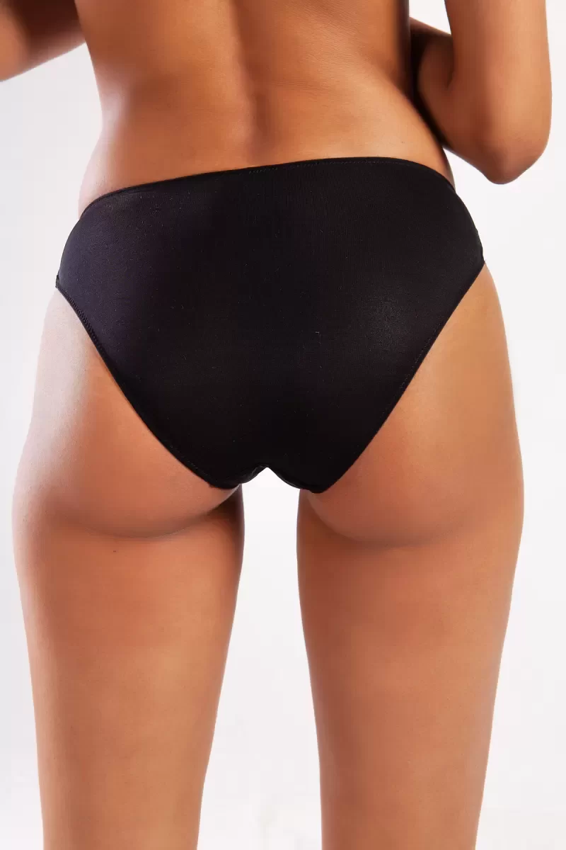 Golshan Goldy Mini Slip, Kadın Dantelli Siyah Külot