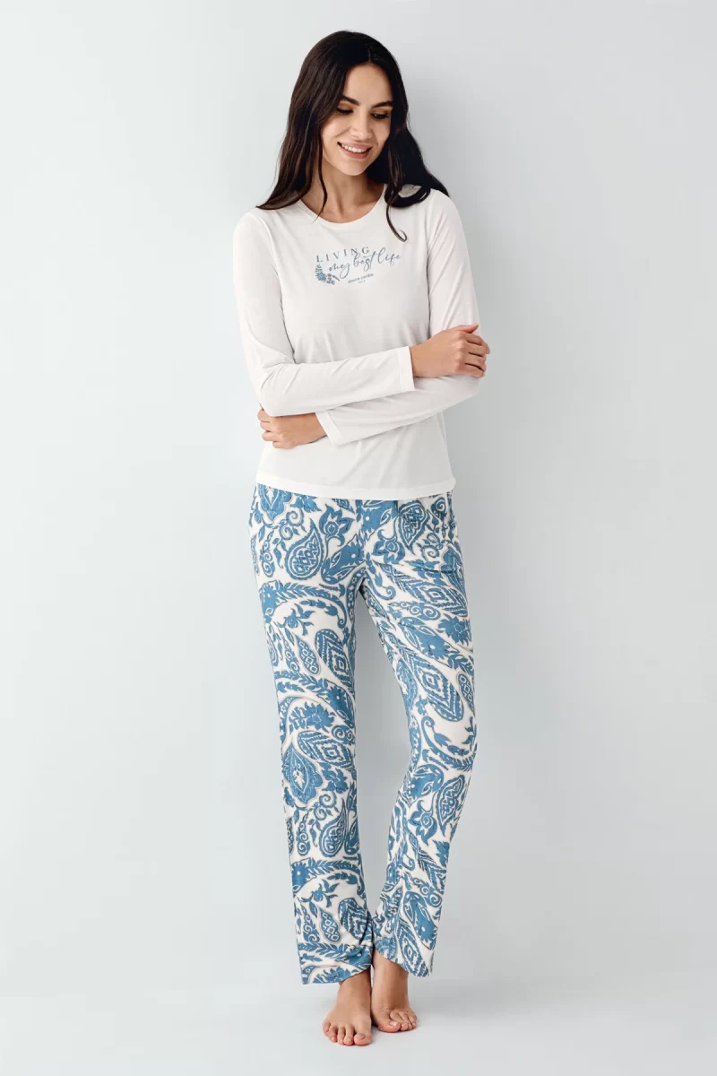 Pierre Cardin 9074-S Kadın Uzun Kol Pijama Takım