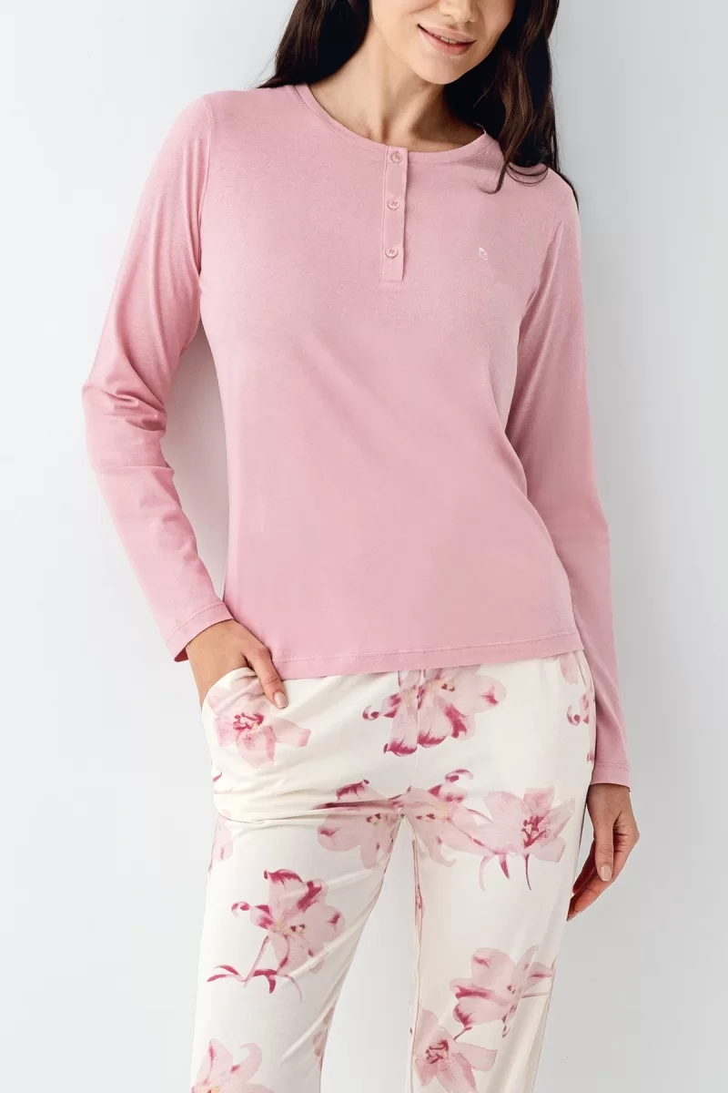 Pierre Cardin 9055-X Kadın Battal Uzun Kol Pijama Takım