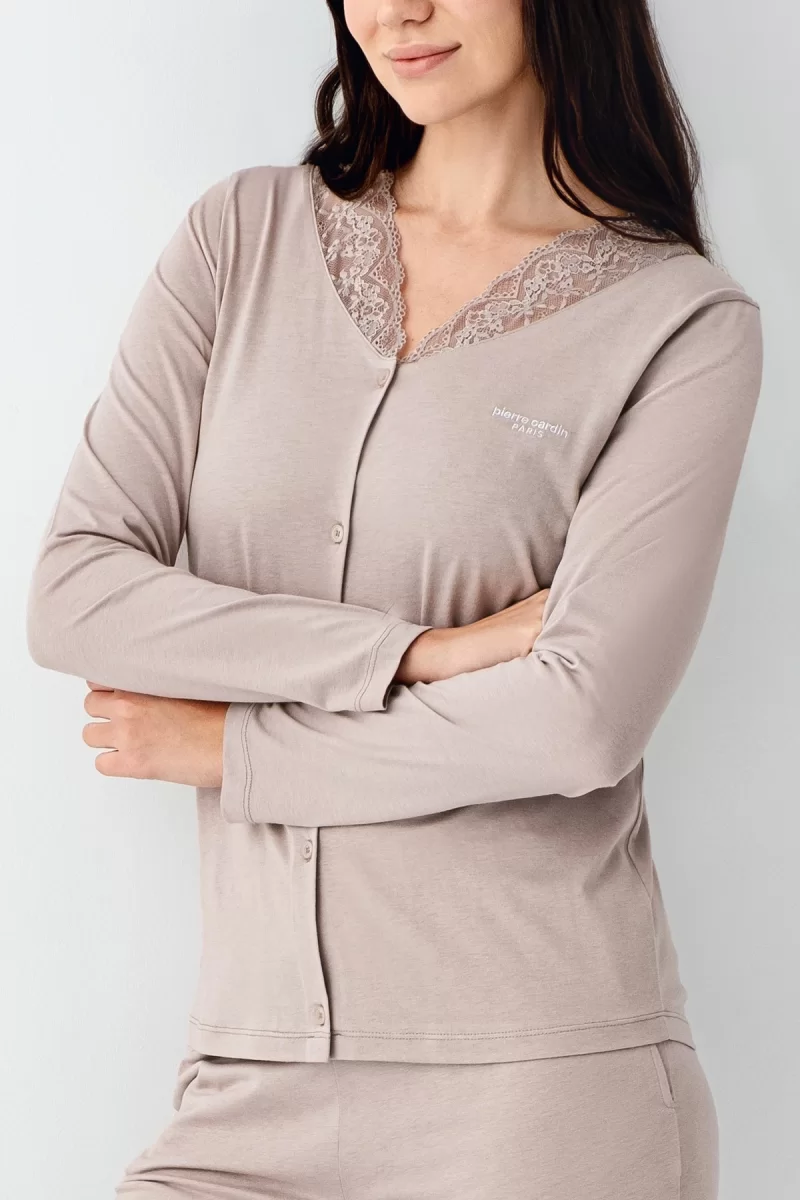 Pierre Cardin 9116-S Kadın Önü Düğmeli  Pijama Takımı