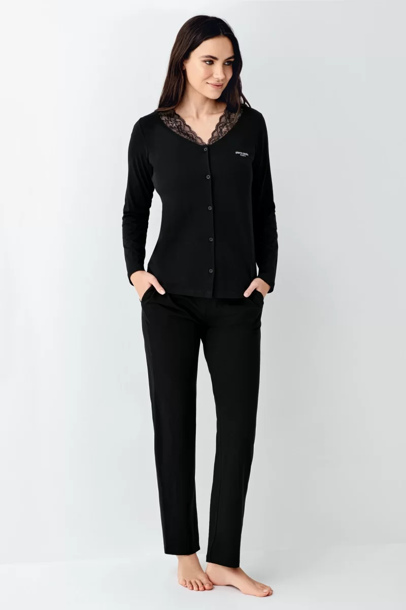 Pierre Cardin 9116-S Kadın Önü Düğmeli  Pijama Takımı