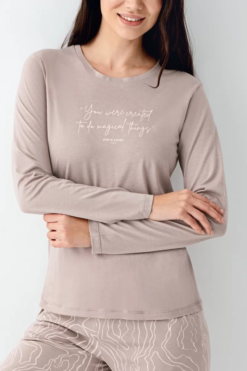 Pierre Cardin 9096-S Kadın Uzun Kol Pijama Takım