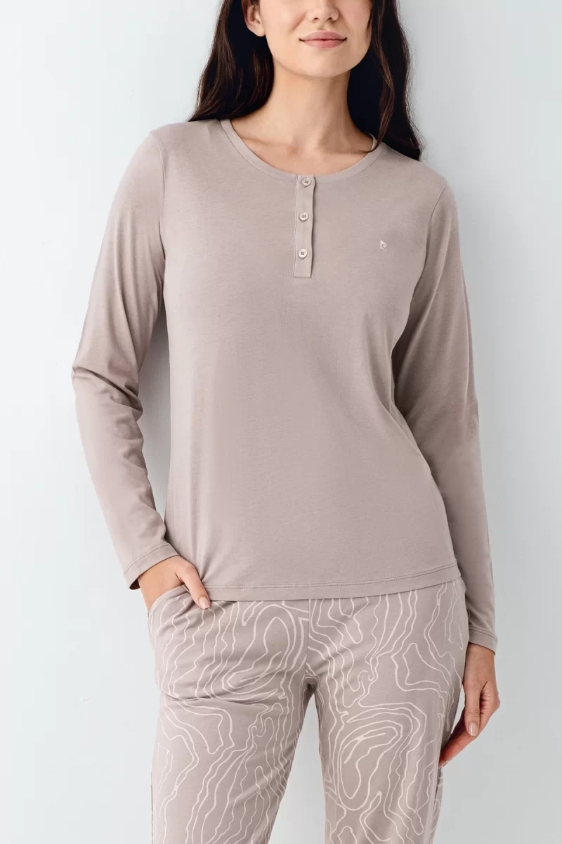 Pierre Cardin 9097-S Kadın Uzun Kol Pijama Takım