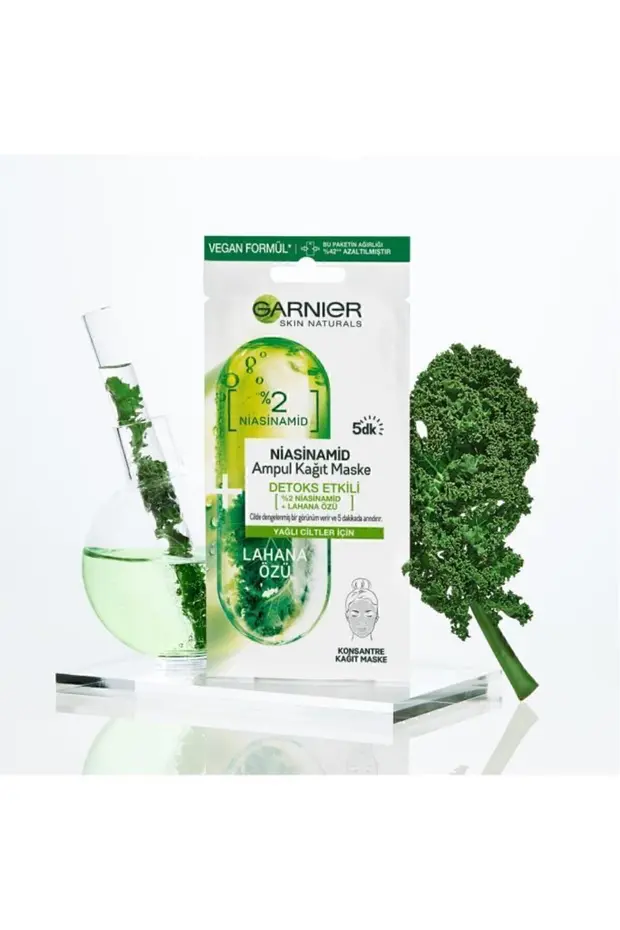 Yüz Bakim Maskesi & Niacinamide Ampul Ve Detoks Etkili Kağıt Maske 1 Adet
