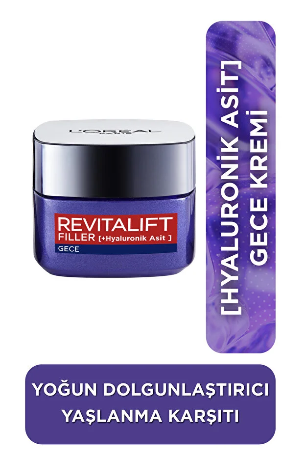 Yüz Bakim Kremi & Revitalift Filler Yoğun Dolgunlaştırıcı Yaşlanma Karşıtı & Hyaluronik Asit & Gece Kremi 50ML