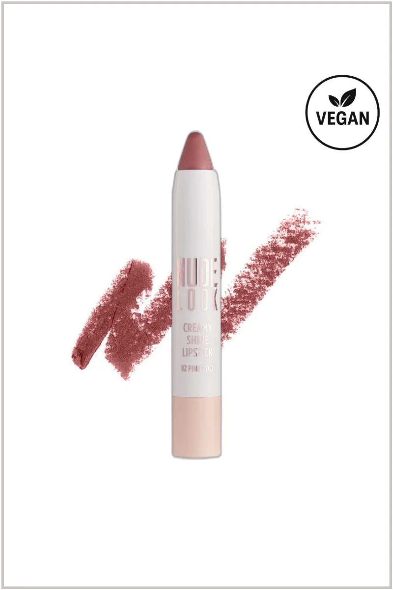 Nude Look Creamy Shine Lipstick - 02 Pink Rose - Kremsi Parlak Kalem Ruj