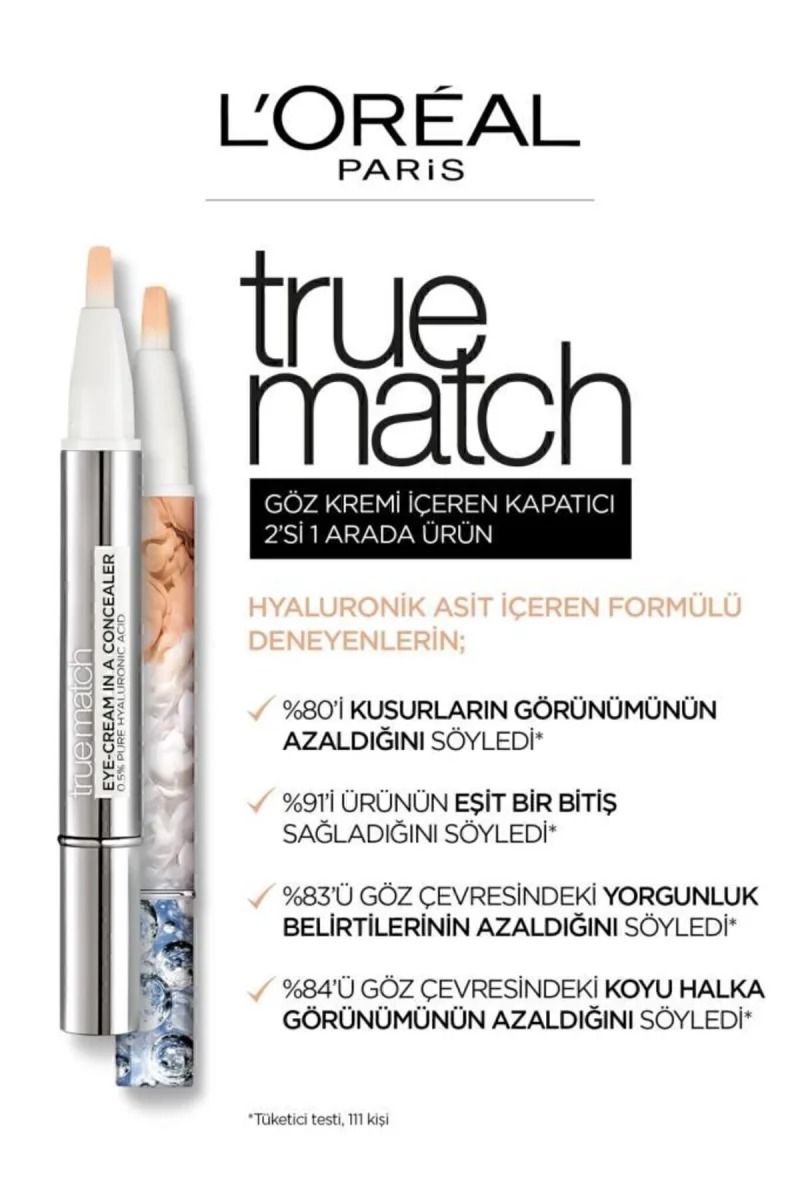 True Match Göz Kremi İçeren Kapatıcı 2si 1 Arada 3-5,5R